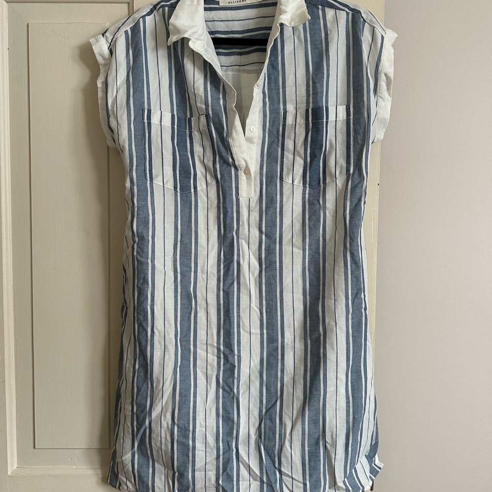 Ellison Blue and White Striped dress